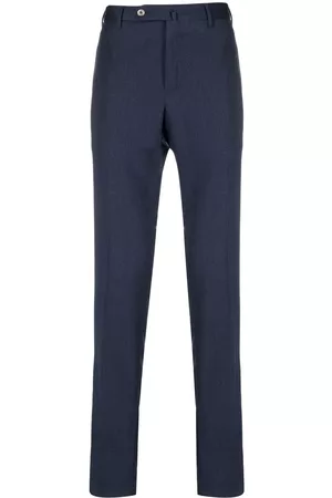 PT Torino Men Formal Pants - Slim-fit tailored trousers - Blue
