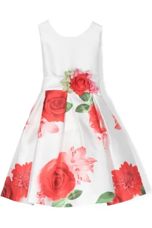 Mimilù Corsage-detail floral-print dress