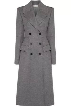 Alexander McQueen Women Coats - Double-breasted coat - Grey