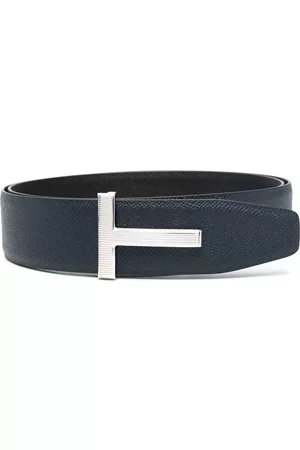 Tom Ford T-buckle reversible leather belt - Blue