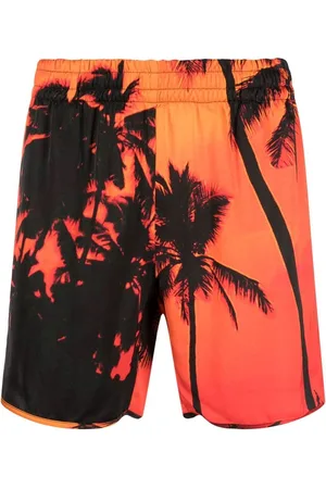 BLUE SKY INN Palm-tree print swim shorts