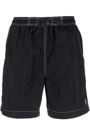 Isabel Marant Men Swim Shorts - Logo-patch swim shorts - Black