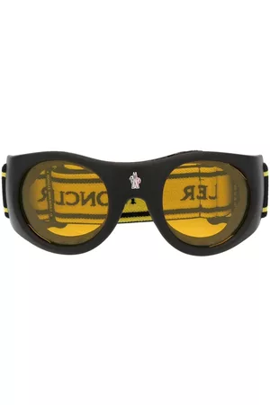 Moncler Men Round Sunglasses - Logo-strap round sunglasses - Black