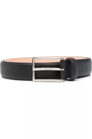 D4.0 Men Belts - Buckle-fastening leather belt - Black