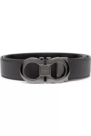 Salvatore Ferragamo Men Belts - Gancini leather belt - Black