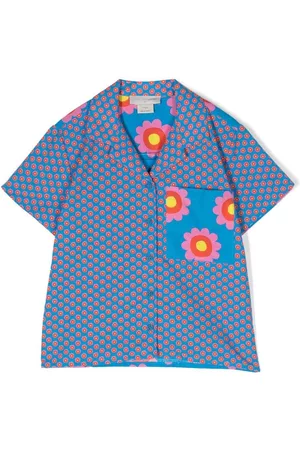 Stella McCartney Shirts - Floral-print cotton shirt - Blue