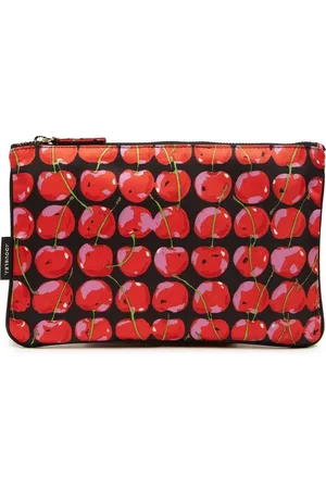 La DoubleJ Cherry-print clutch bag