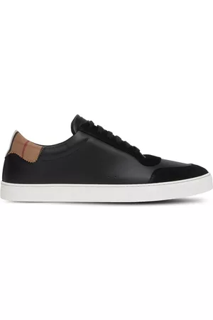 Burberry Vintage Check panelled leather sneakers - Black