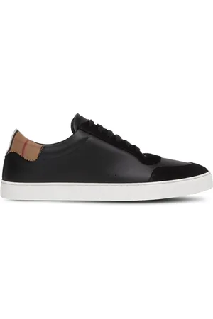 Burberry Vintage Check panelled leather sneakers