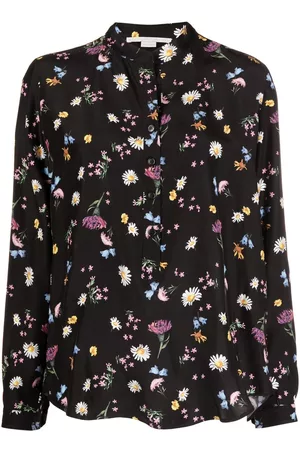 Stella McCartney Women Shirts - Floral-print silk shirt - Black