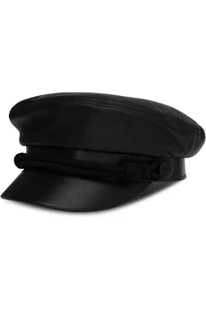 Saint Laurent Boys Caps - Embellished baker-boy cap - Black