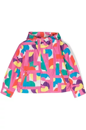 Stella McCartney Girls Bomber Jackets - All-over graphic-print jacket - Pink