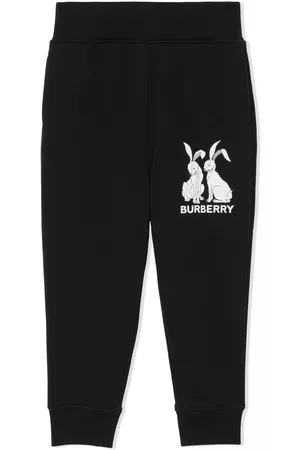 Burberry Rabbit-print jersey track pants - Black