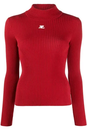 Courrèges Logo-embroidered roll-neck jumper