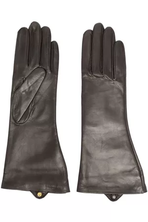 AGNELLE Women Gloves - Lora long leather gloves - Brown