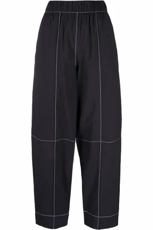 Ganni Contrast-stitching straight trousers