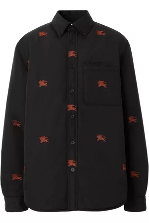 Burberry Men Casual Shirts - Embroidered padded overshirt - Black