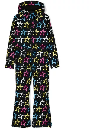Perfect Moment Ski Suits - Star-print belted ski suit - Black