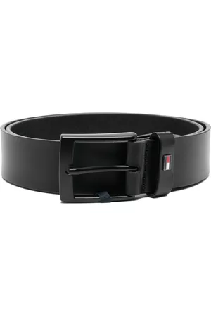Tommy Hilfiger Men Belts - Leather logo-plaque belt - Black