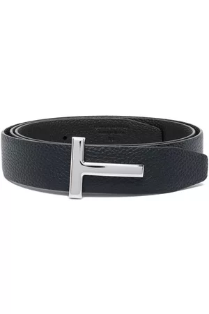 Tom Ford Men Belts - Logo-plaque leather belt - Blue