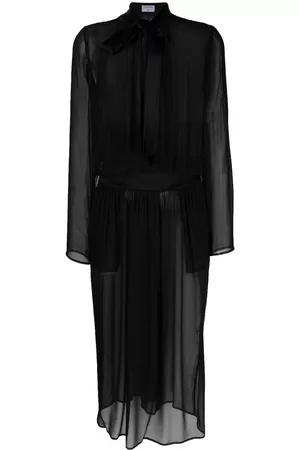 Filippa K Sheer neck-tie dress - Black