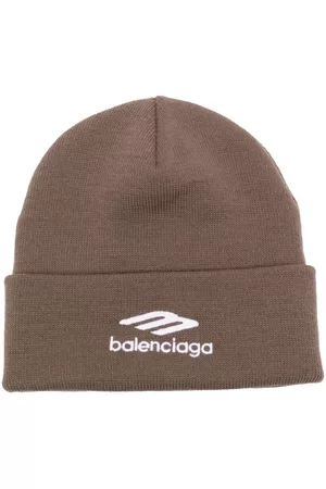 Balenciaga Logo-embroidered sports-icon beanie - Brown