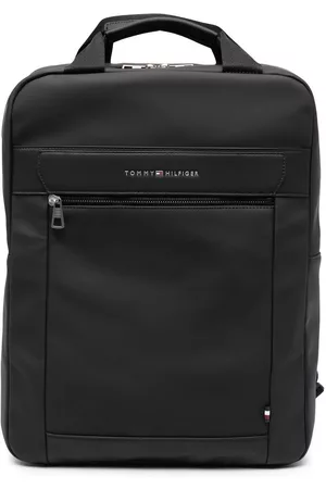 Tommy Hilfiger Men Rucksacks - Raised-logo zip-pocket backpack - Black
