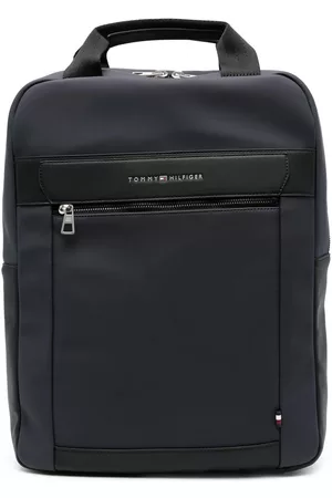 Tommy Hilfiger Men Rucksacks - Raised-logo zip-pocket backpack - Blue