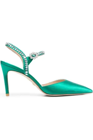 Stuart Weitzman Gemcut 95mm satin pumps