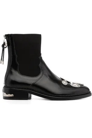 TOGA PULLA Mix-badge leather ankle boots
