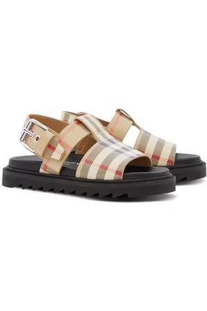 Burberry Vintage Check leather buckled sandals - Neutrals