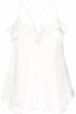 IRO Lace-embellished silk top