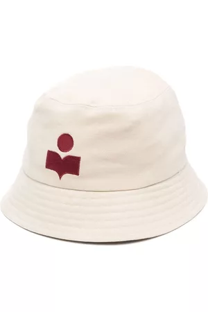 Isabel Marant Men Hats - Logo-embroidered bucket hat - Neutrals