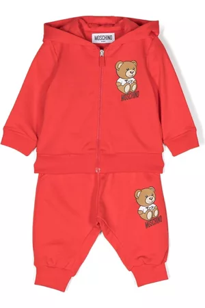 Moschino Sets - Teddy Bear cotton tracksuit set - Red