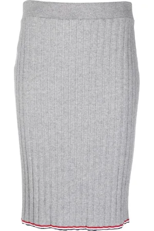 Thom Browne Ribbed-knit cashmere pencil skirt