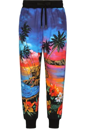 Dolce & Gabbana Tropical-print drawstring track pants