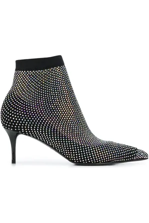 LE SILLA Gilda crystal-embellished boot pumps