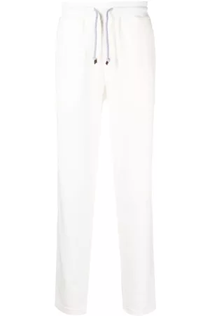 Brunello Cucinelli Men Sweatpants - Slim-cut track pants - White