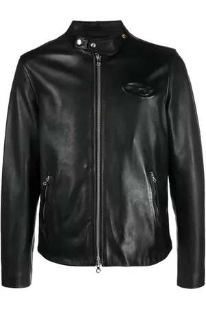Diesel L-Metal zip-up sheepskin jacket - Black