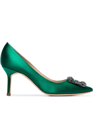 Manolo Blahnik Hangisi 70mm appliqué satin pumps