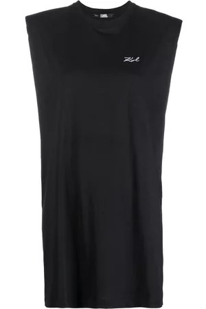 Karl Lagerfeld Women Tank Tops - Karl DNA sleeveless tunic top - Black