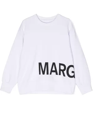 Maison Margiela Logo-print crew-neck sweatshirt - White
