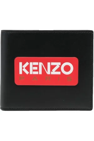 Kenzo Logo-patch folded leather wallet