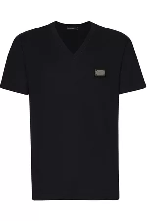 Dolce & Gabbana Men T-shirts - DG Essentials V-neck T-shirt - Black