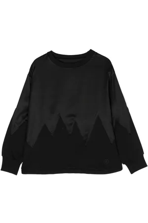 Maison Margiela Girls Hoodies - Zig-zig detail sweatshirt - Black