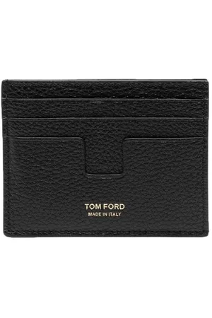 Tom Ford Logo-print grained-leather cardholder - Black