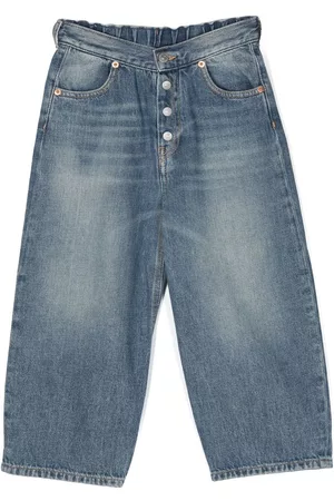 Maison Margiela Straight Jeans - Logo-patch straight-leg jeans - Blue