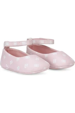 Dolce & Gabbana Logo-print leather ballerina shoes