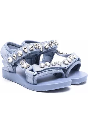 MONNALISA Sandals - Crystal-embellished sandals - Blue