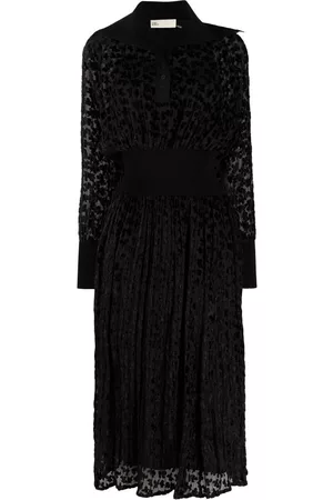 Tory Burch Women Casual Dresses - Devoré shirt midi dress - Black